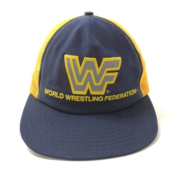 WWF Other - Vintage WWF Snap Back Hat 1980s Wrestling Blue